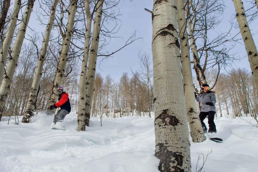 Colorado Snowboarding Engagement Photography in Vail