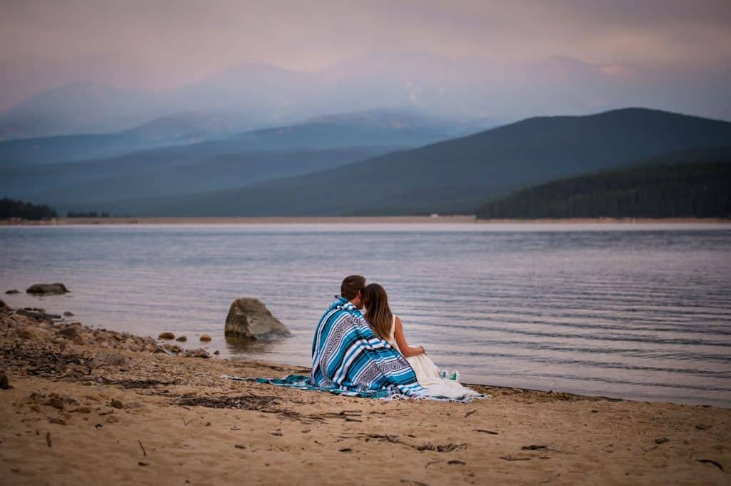 Colorado mountain elopement location with a beach