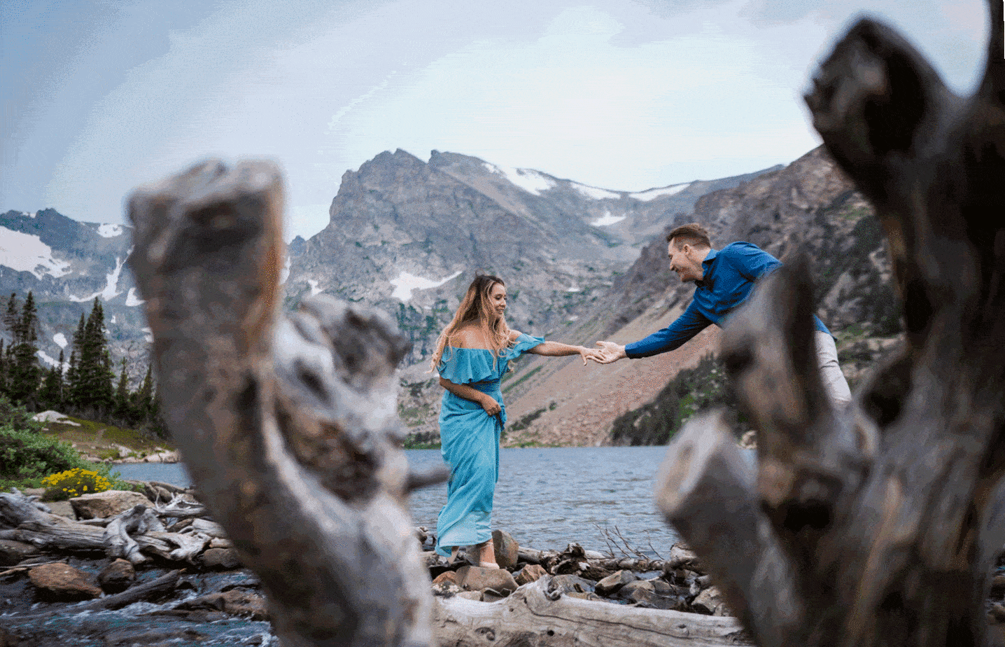 a gif made from adventure engagement photos by Nat Moore Photography