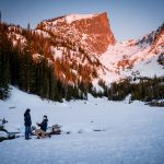 a hike to dream lake in RMNP in the dark so you can propose at sunrise under the alpenglow
