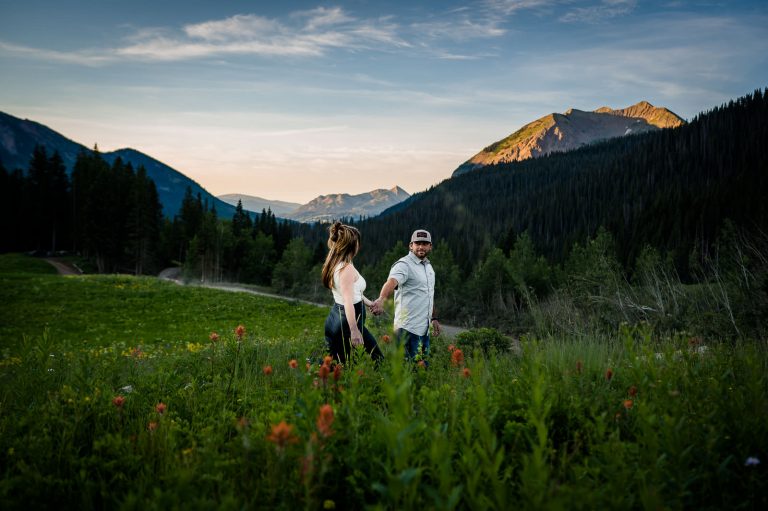 Crested Butte Engagement Photographer | Sunrise Session in the Wildflowers