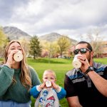 a family drinks together at their candid lifestyle session in Golden, CO